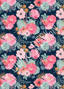 Flexfolie Blumentraum Navy